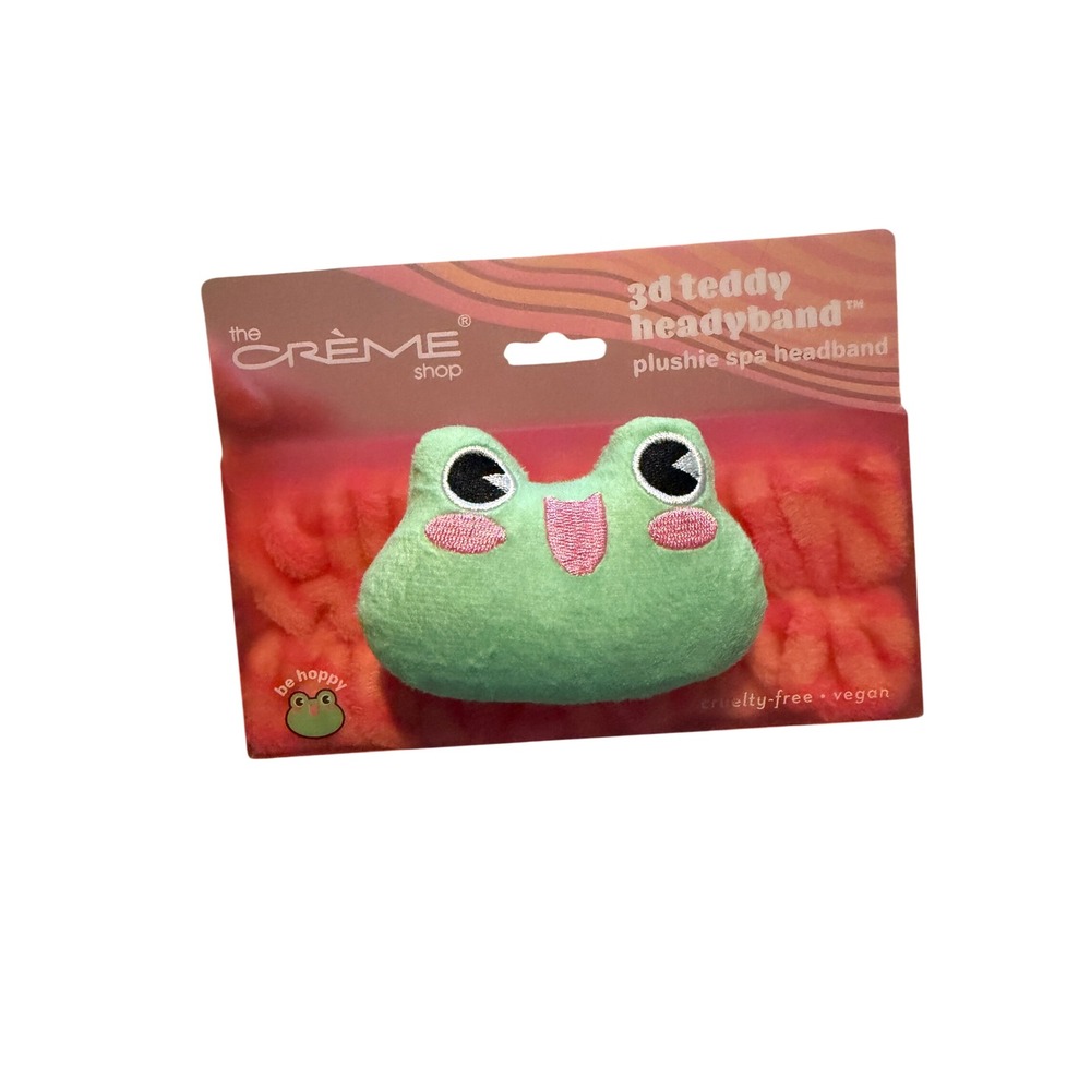 The Creme Shop 3D Teddy Headband Plushie Spa Headband Frog and Heart Bundle